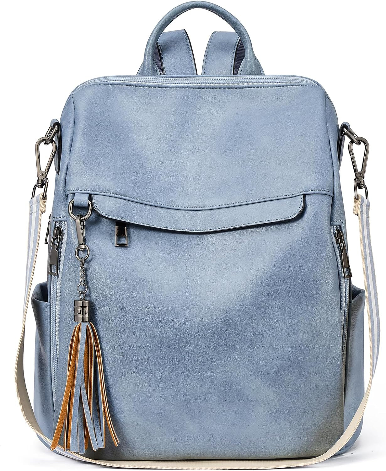 Women’s Backpack Purse Made from soft, durable PU (polyurethane) leather with Tassel
