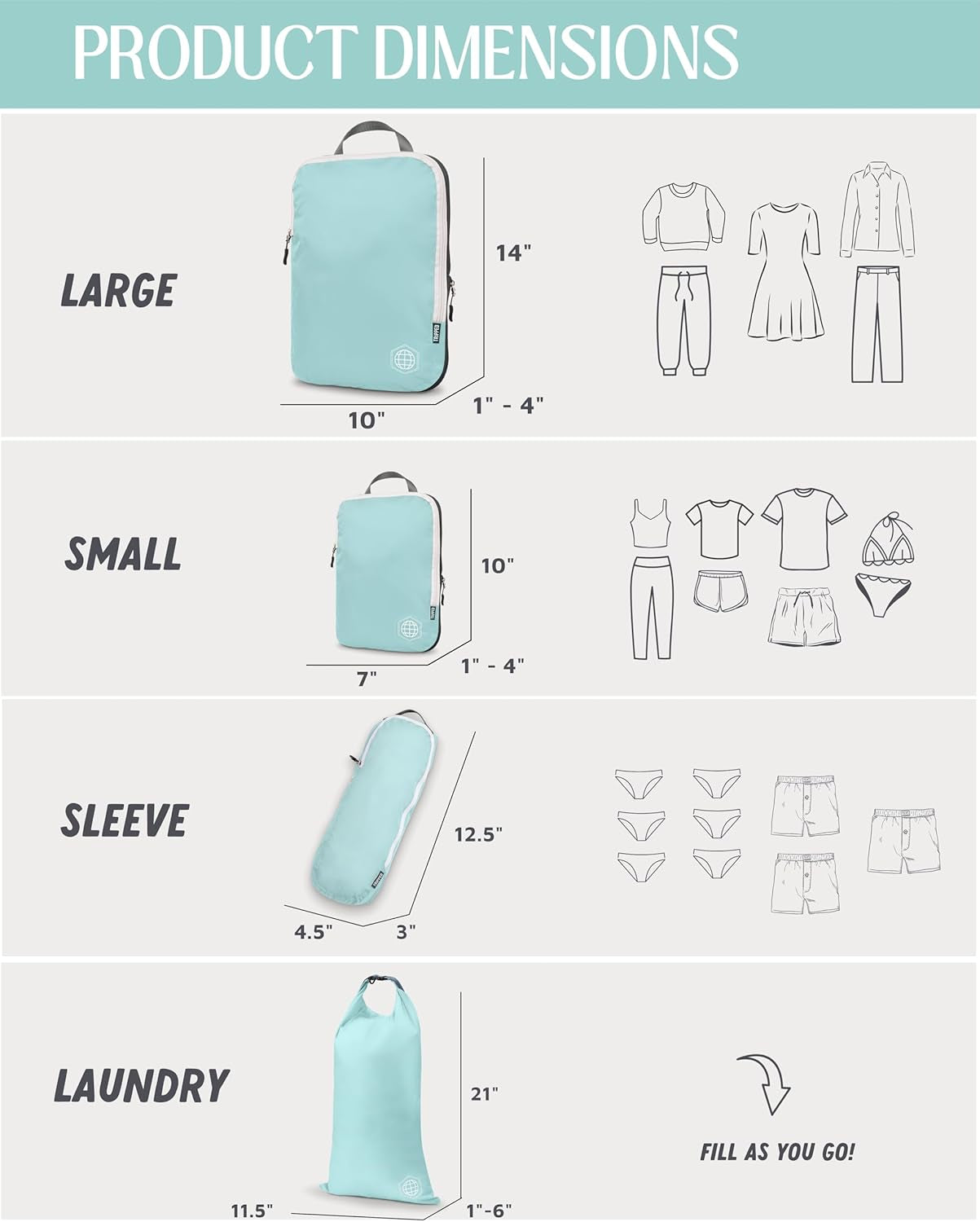 Compression Packing Cubes – Lightweight Travel Organizer Set for Luggage & Carry-Ons