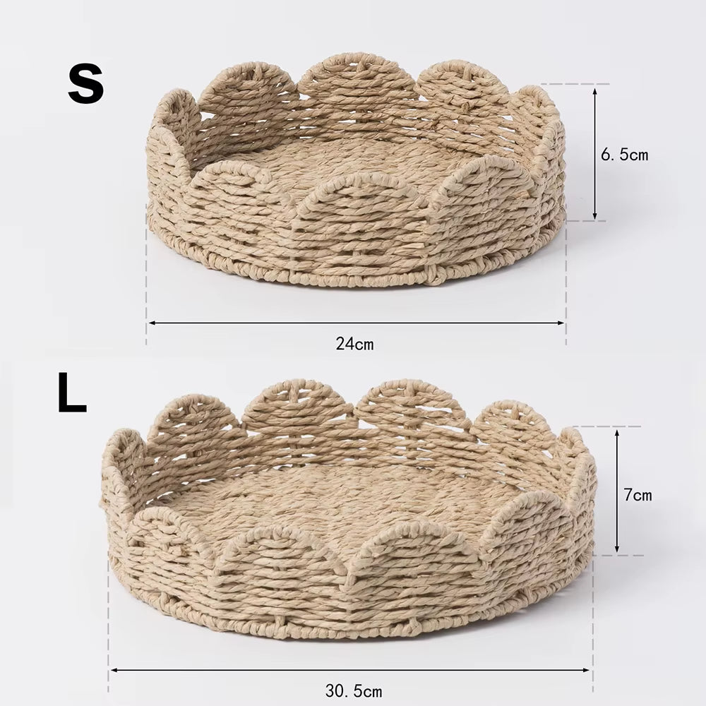 Handwoven Paper Rope Storage Basket – Decorative Organizer for Home, Bathroom, or Desk
