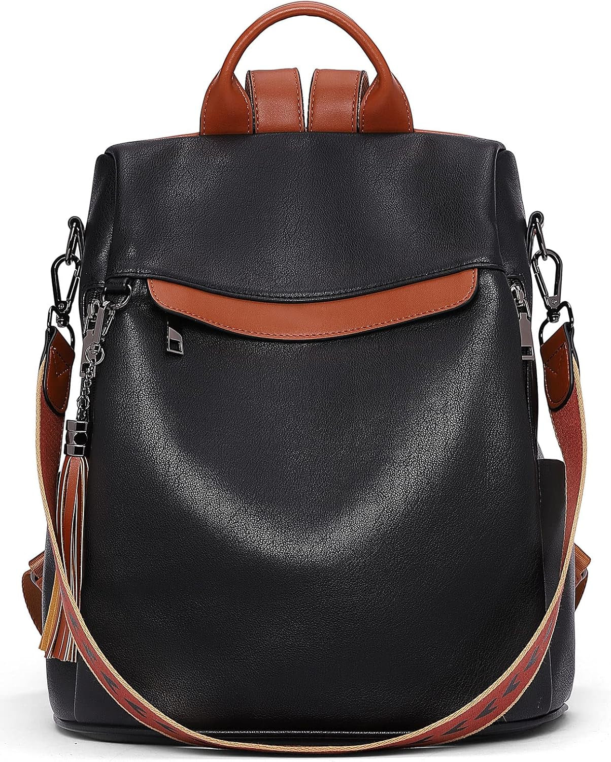 Women’s Backpack Purse Made from soft, durable PU (polyurethane) leather with Tassel