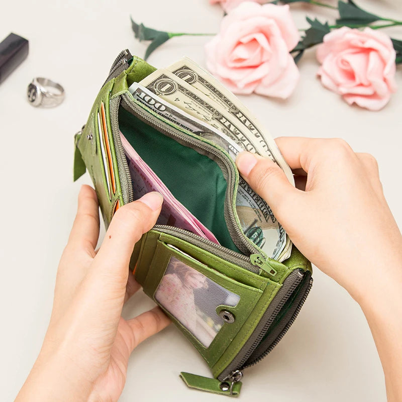 Genuine Bifold Leather Wallet for Women
