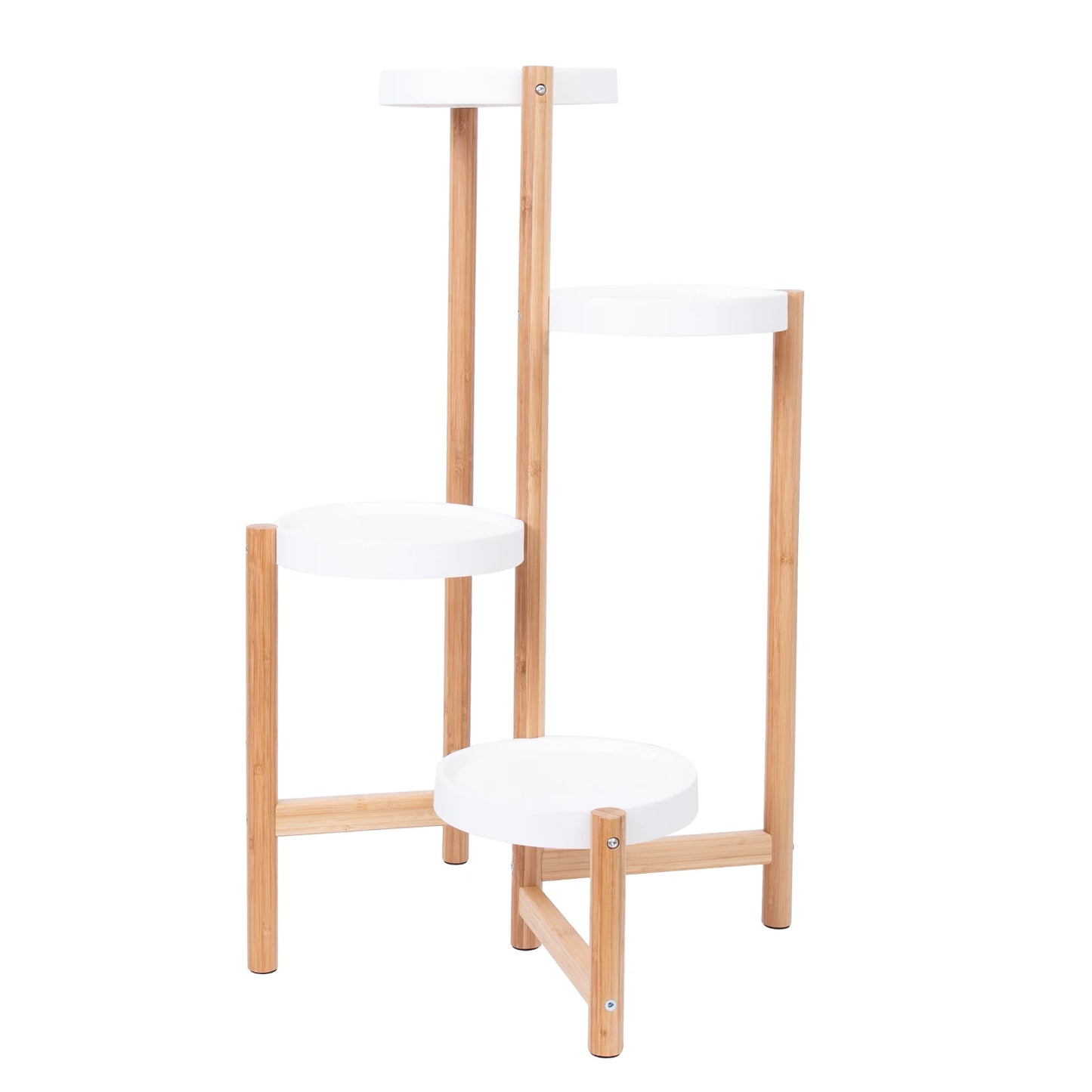 4-Tier Bamboo Plant Stand – Tall Corner Display Rack for Indoor Use