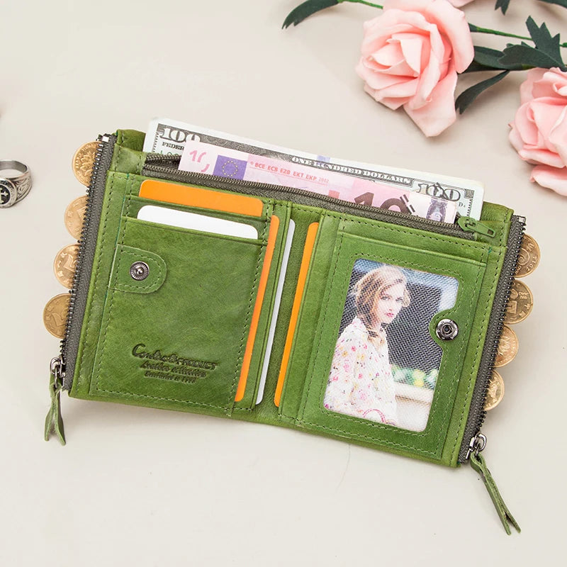 Genuine Bifold Leather Wallet for Women