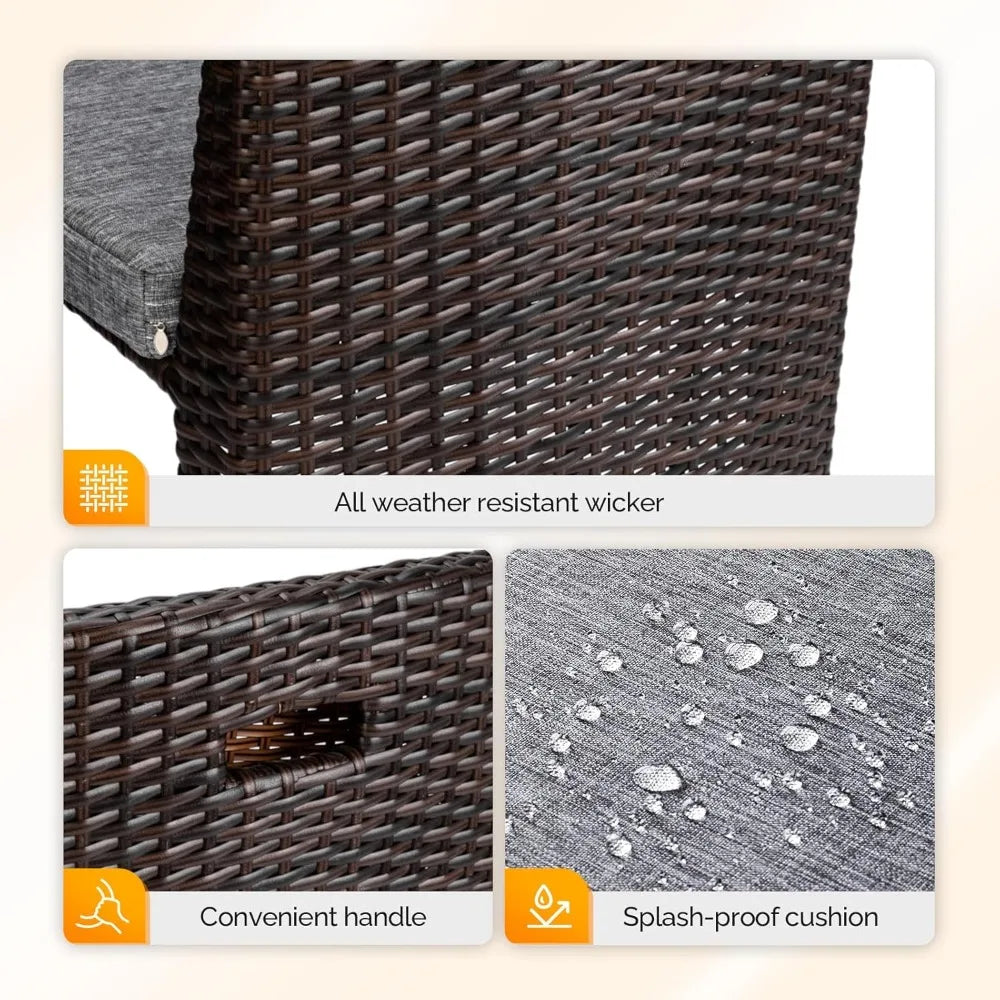 3-Piece Wicker Patio Bistro Set – Perfect for Small Spaces