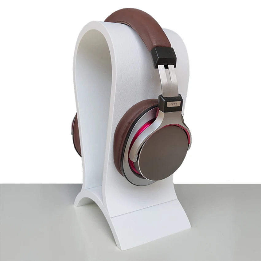 Walnut Wood Headphone Stand – Sleek Desktop Hanger for Headsets