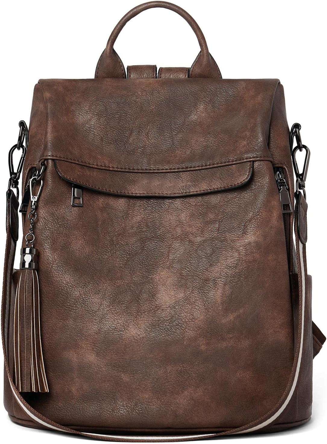 Women’s Backpack Purse Made from soft, durable PU (polyurethane) leather with Tassel