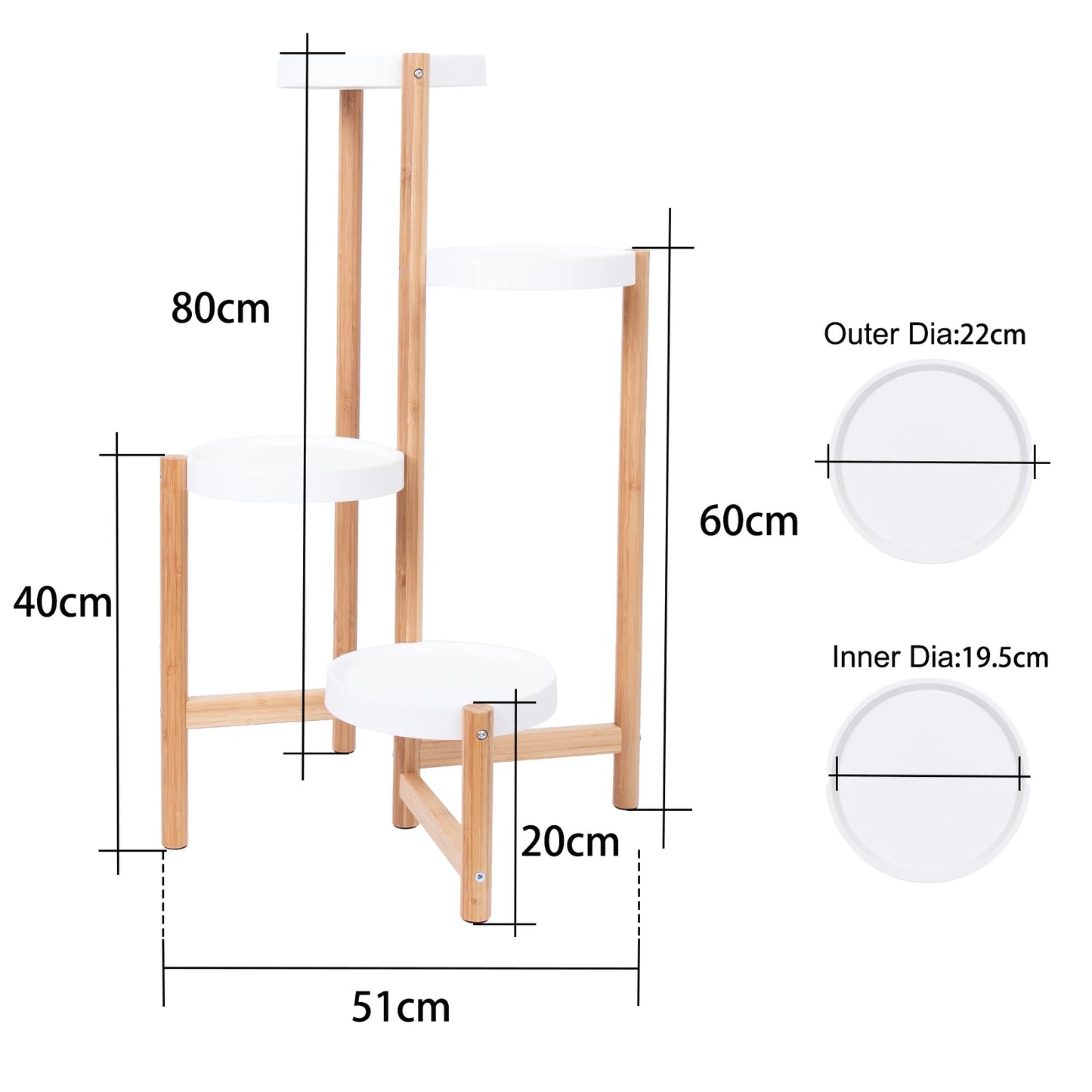 4-Tier Bamboo Plant Stand – Tall Corner Display Rack for Indoor Use