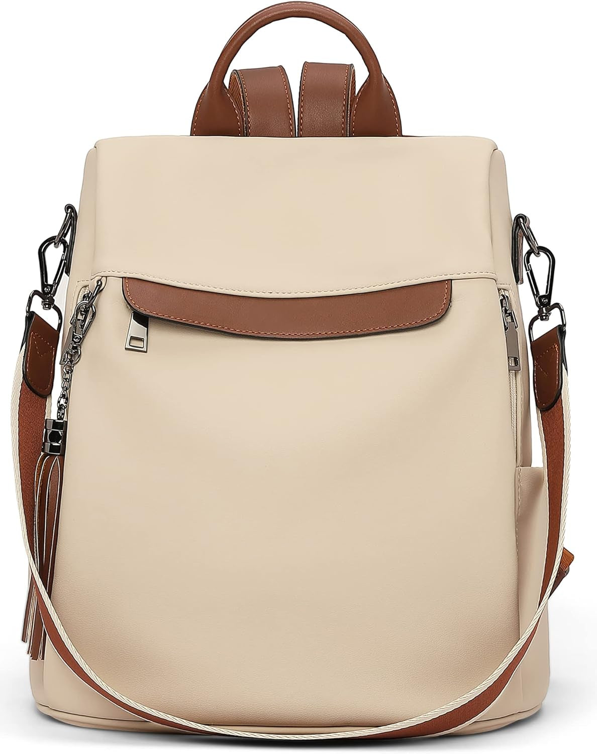 Women’s Backpack Purse Made from soft, durable PU (polyurethane) leather with Tassel
