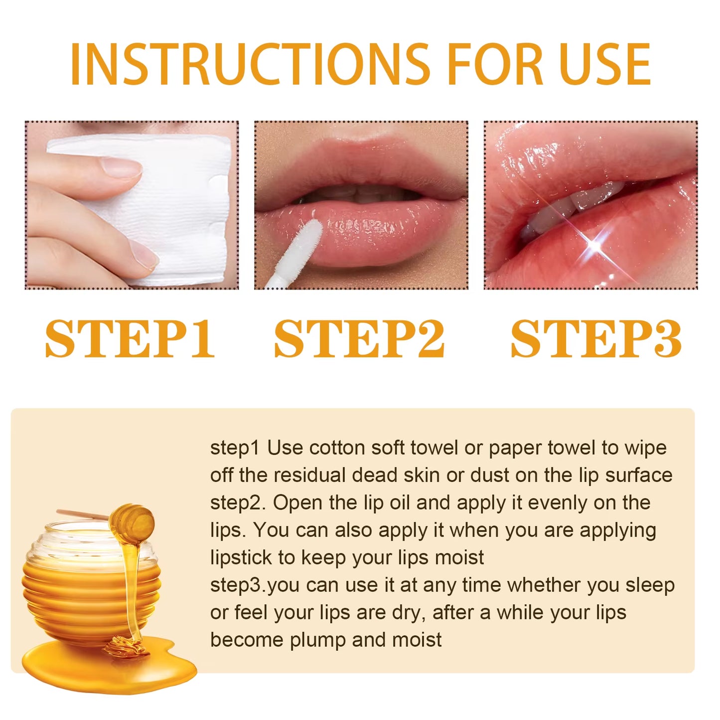 Honey Lip Oil – Long-Lasting Moisture & Shine