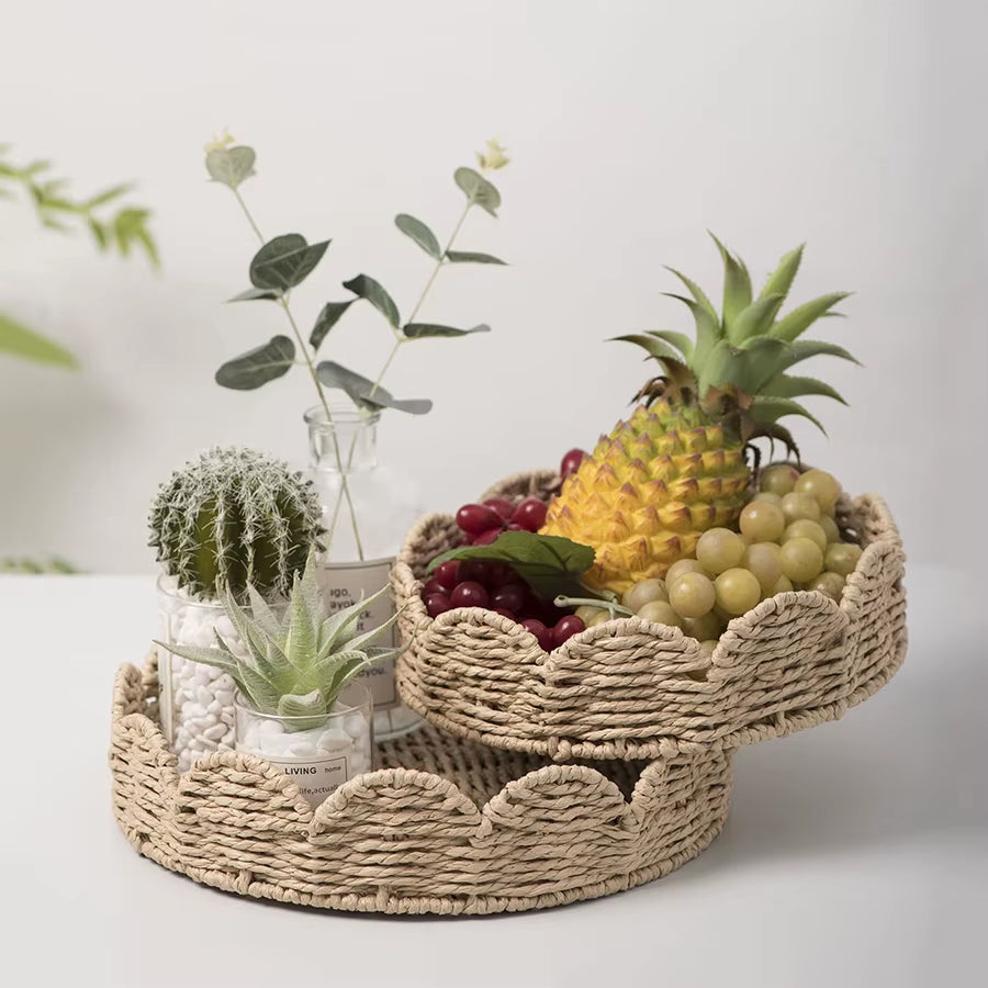 Handwoven Paper Rope Storage Basket – Decorative Organizer for Home, Bathroom, or Desk