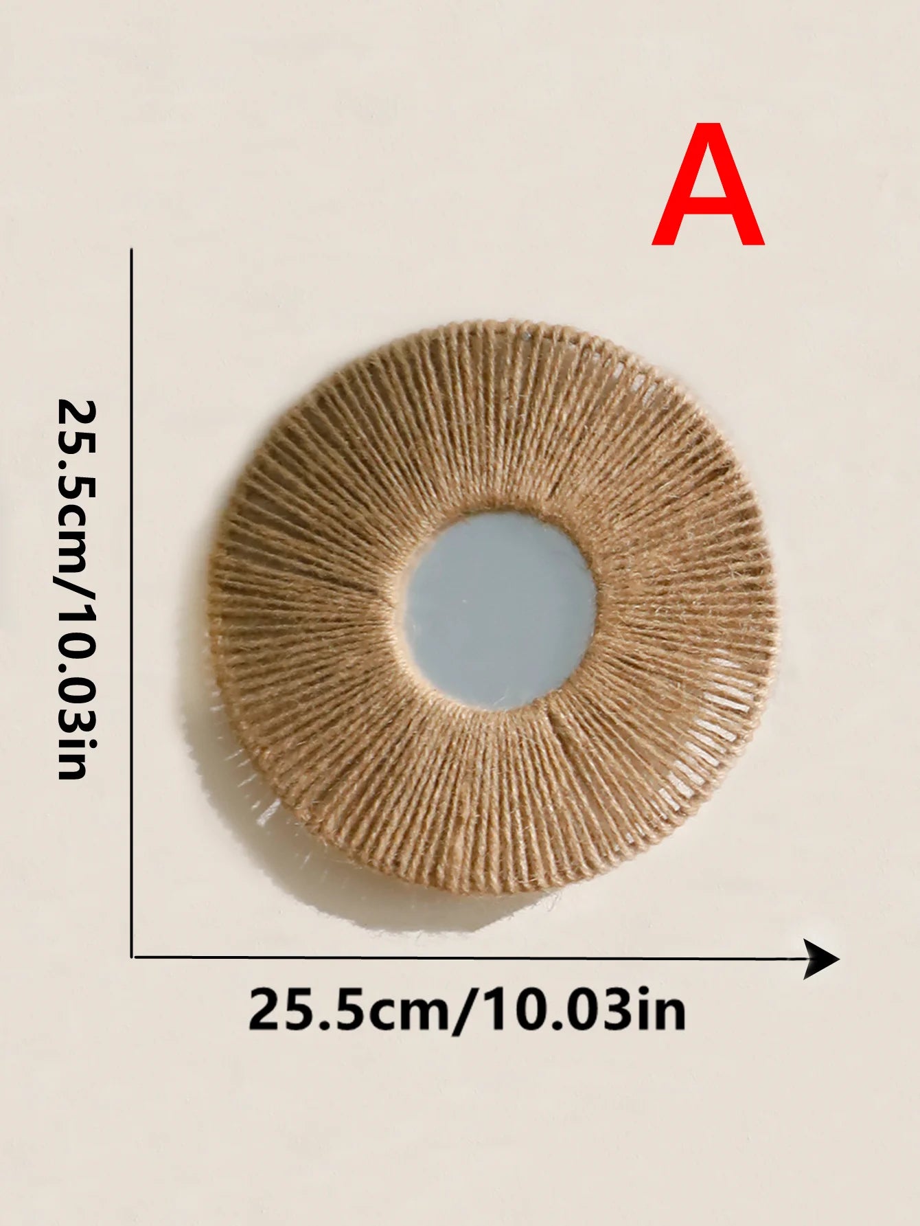 Contemporary Hanging Wall Mirror – Round Shape with Natural Rope Detail