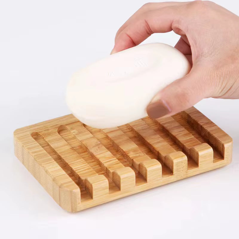 Natural Bamboo Soap Dish – 1 or 2 Pack