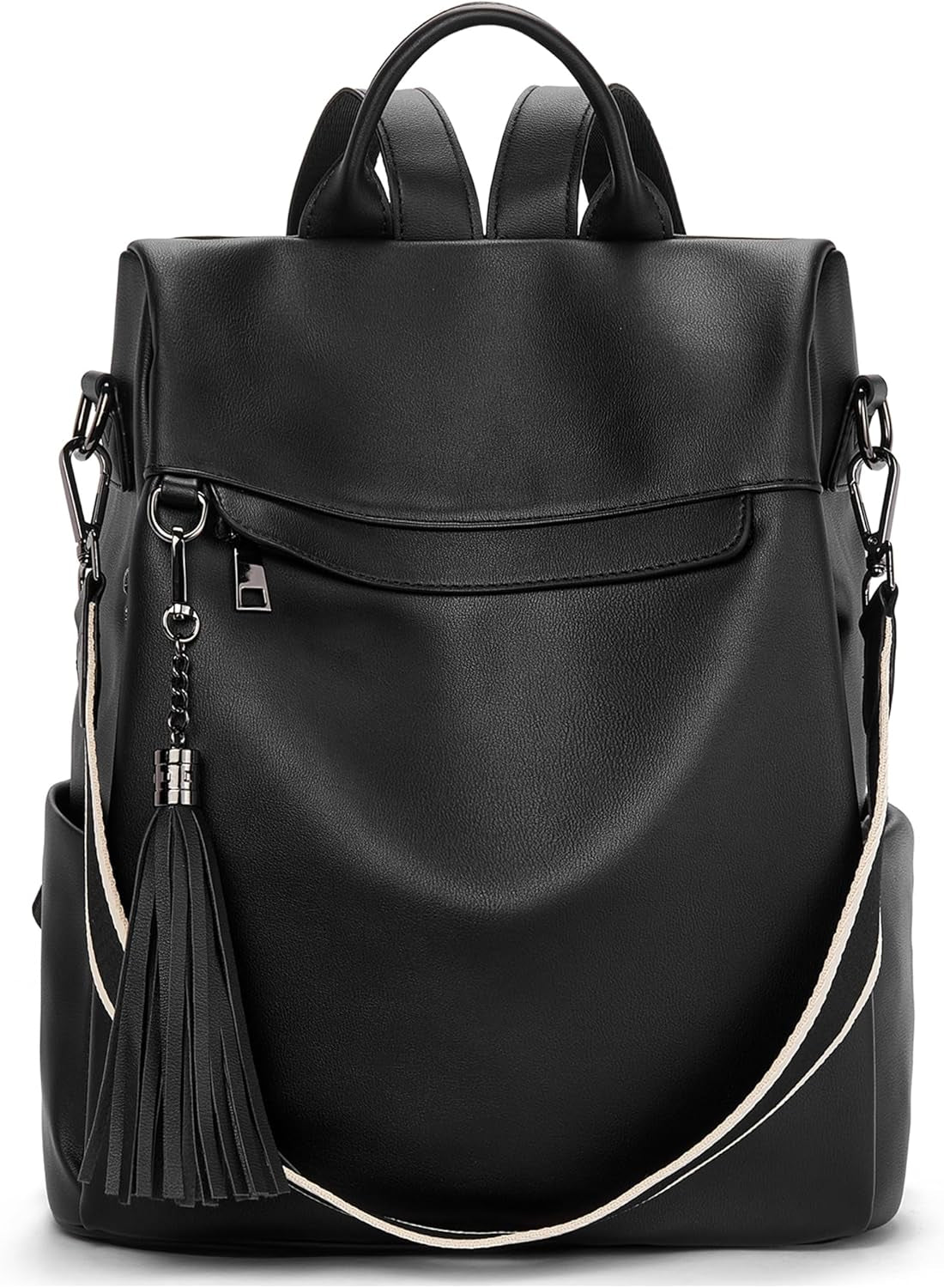 Women’s Backpack Purse Made from soft, durable PU (polyurethane) leather with Tassel