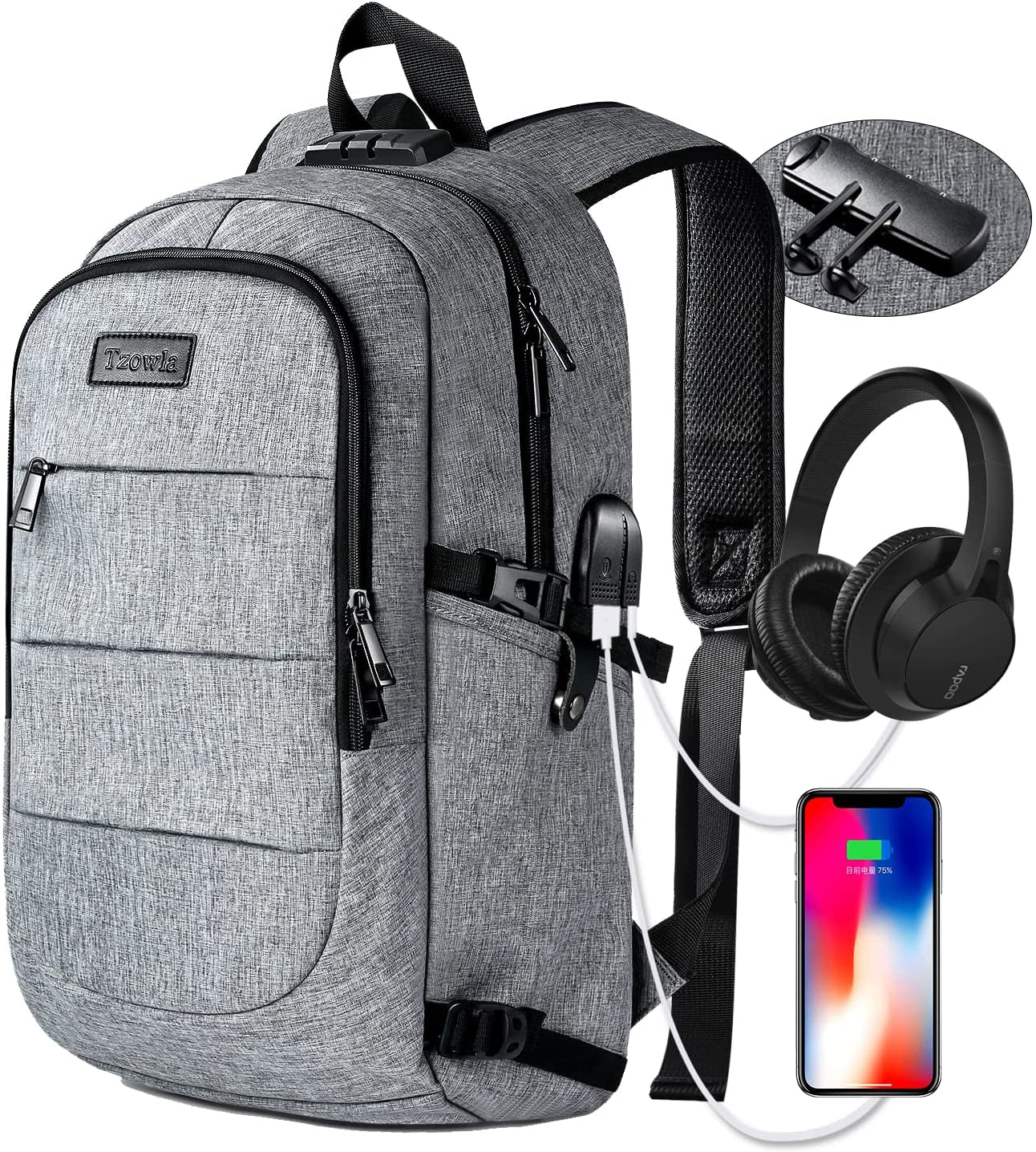Travel Laptop Backpack – Water-Resistant, Anti-Theft Bag with USB Charging Port & Lock (Fits 15.6" Laptops)