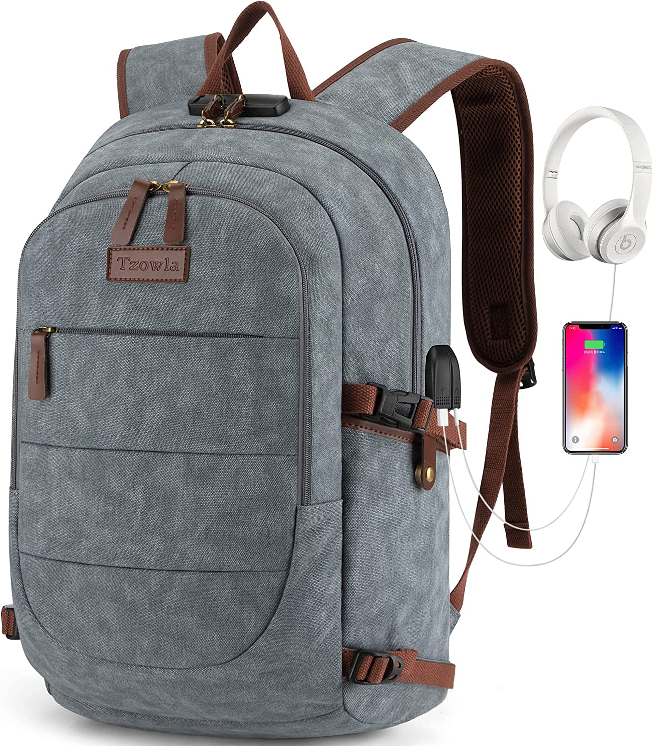 Travel Laptop Backpack – Water-Resistant, Anti-Theft Bag with USB Charging Port & Lock (Fits 15.6" Laptops)