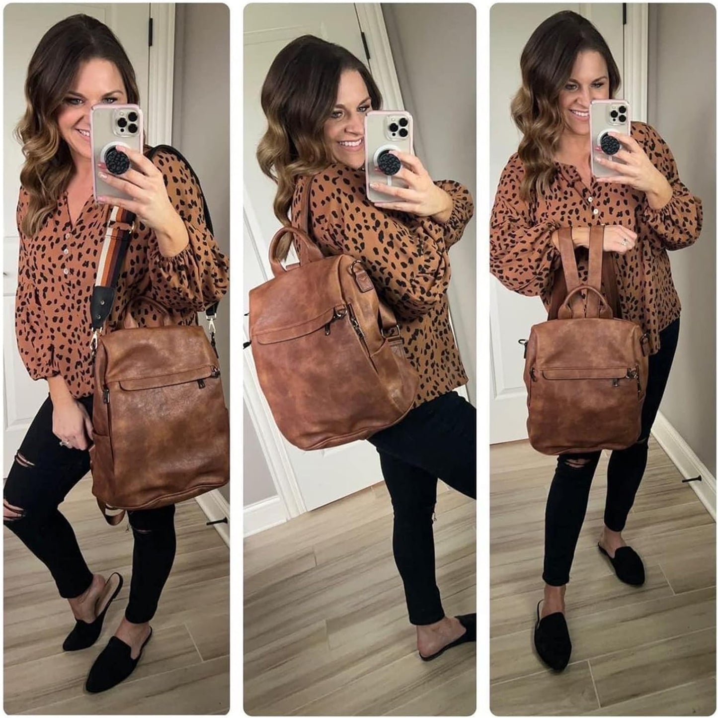 Women’s Backpack Purse Made from soft, durable PU (polyurethane) leather with Tassel