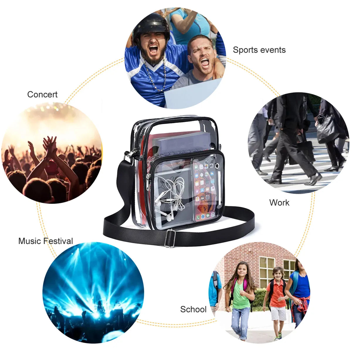 Clear Waterproof Messenger Bag
