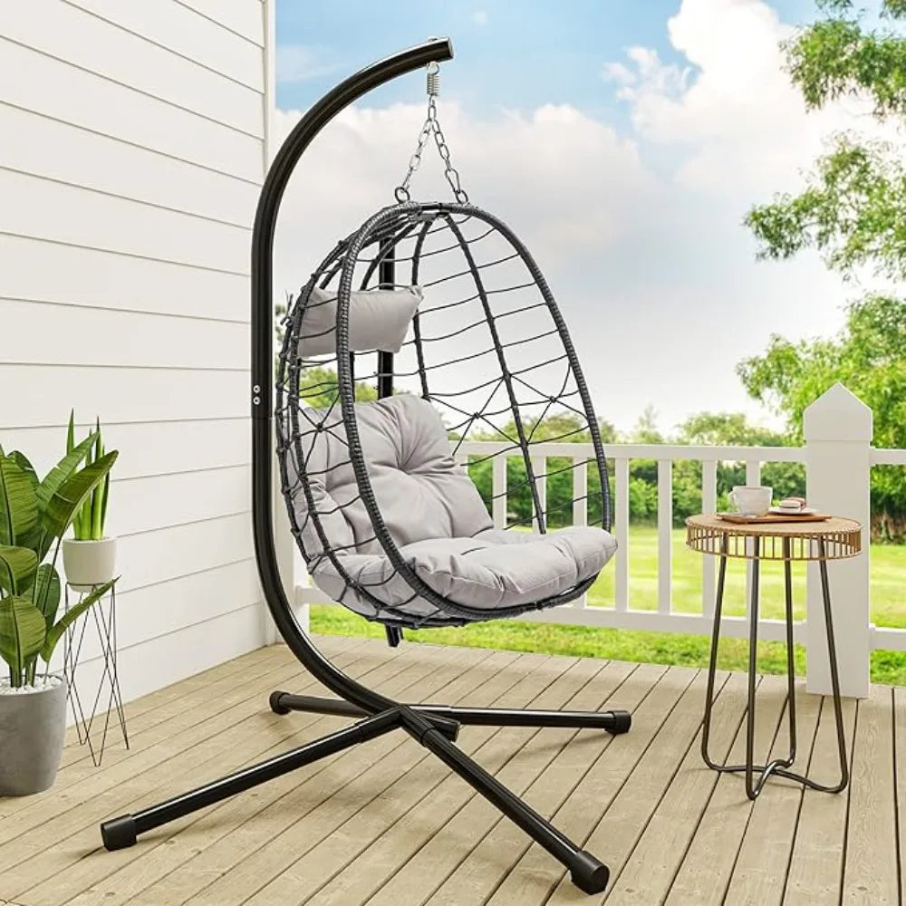 Relax in style with this cozy hanging egg chair!