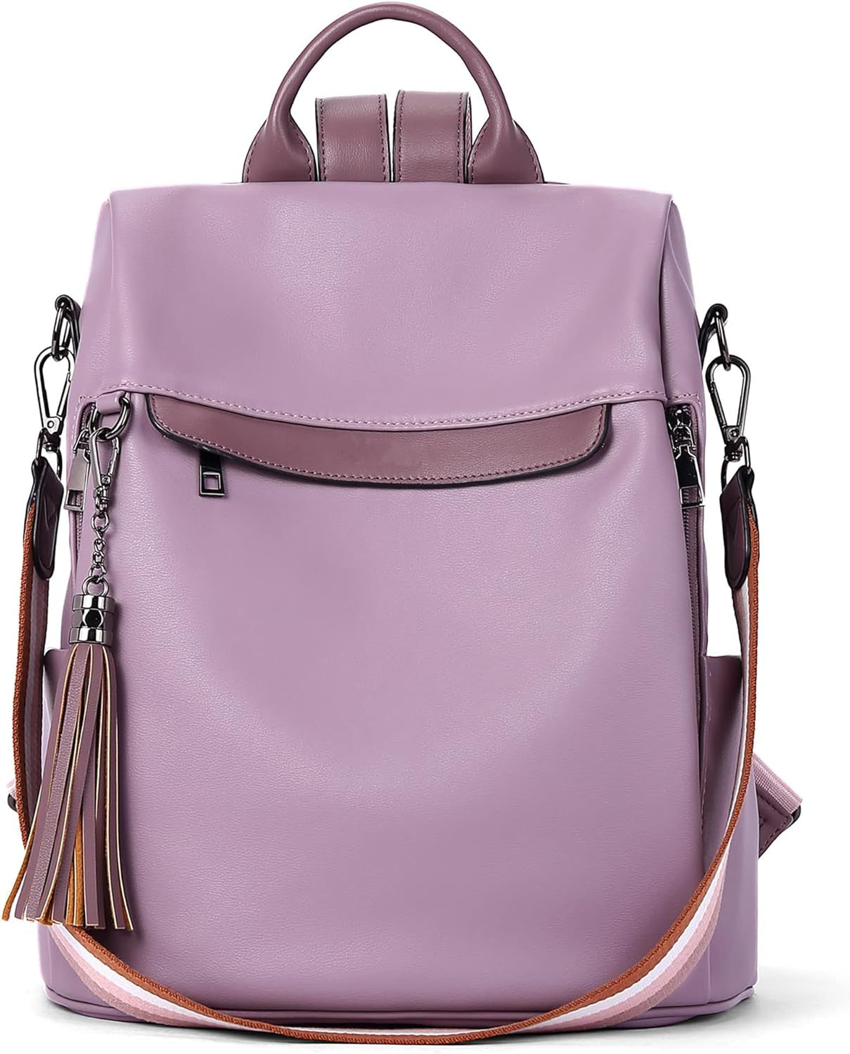 Women’s Backpack Purse Made from soft, durable PU (polyurethane) leather with Tassel