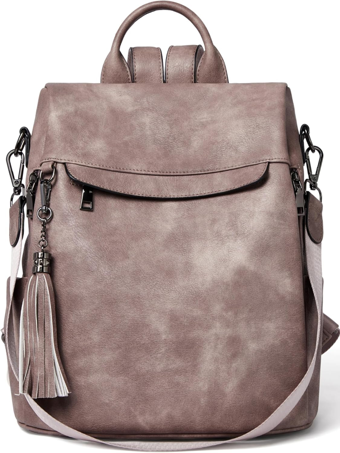 Women’s Backpack Purse Made from soft, durable PU (polyurethane) leather with Tassel