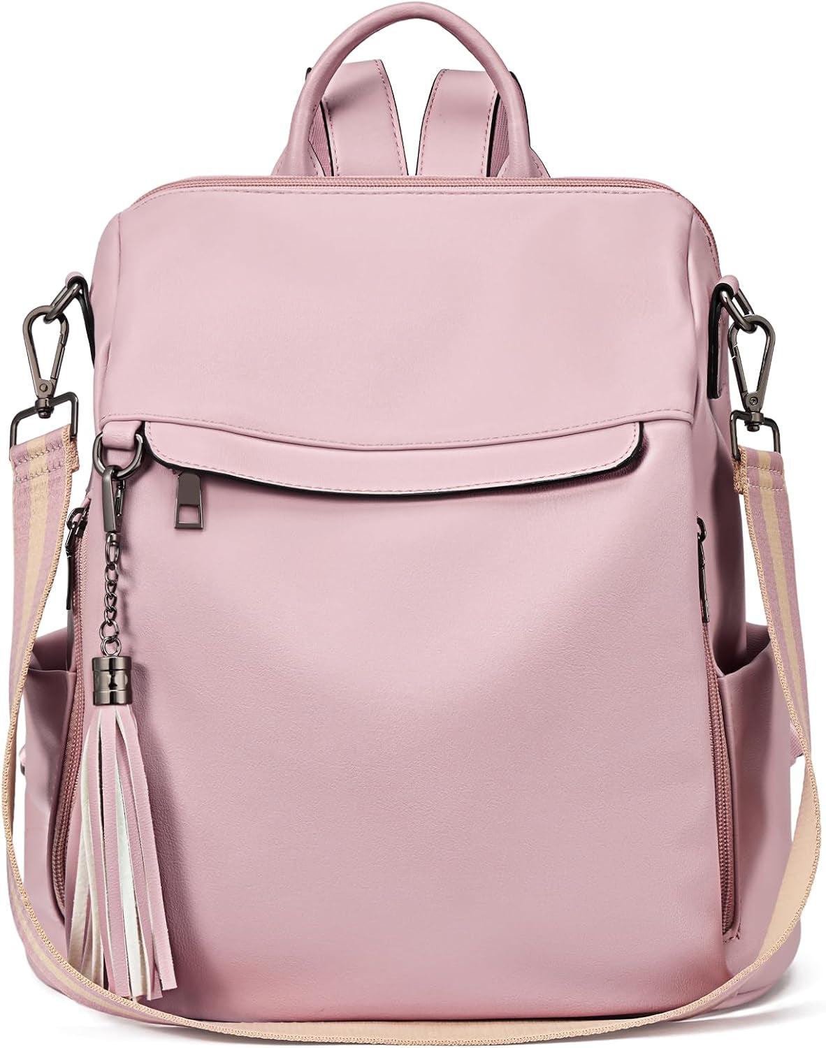 Women’s Backpack Purse Made from soft, durable PU (polyurethane) leather with Tassel