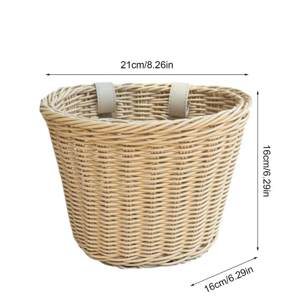  Kids’ Bike Handlebar Basket – Handwoven Rattan-Style Front Basket