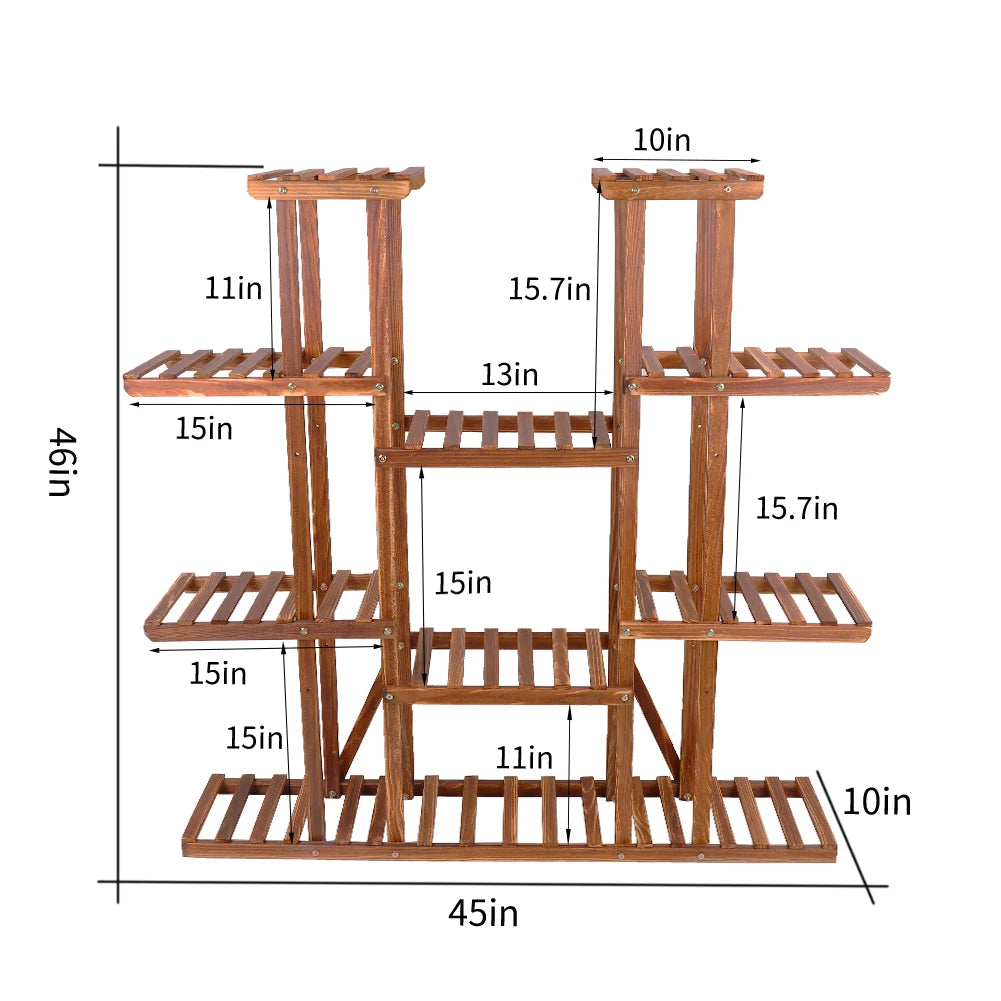  Wooden Plant Shelf – Multi-Tier Flower Pot Display Stand for Indoor & Outdoor