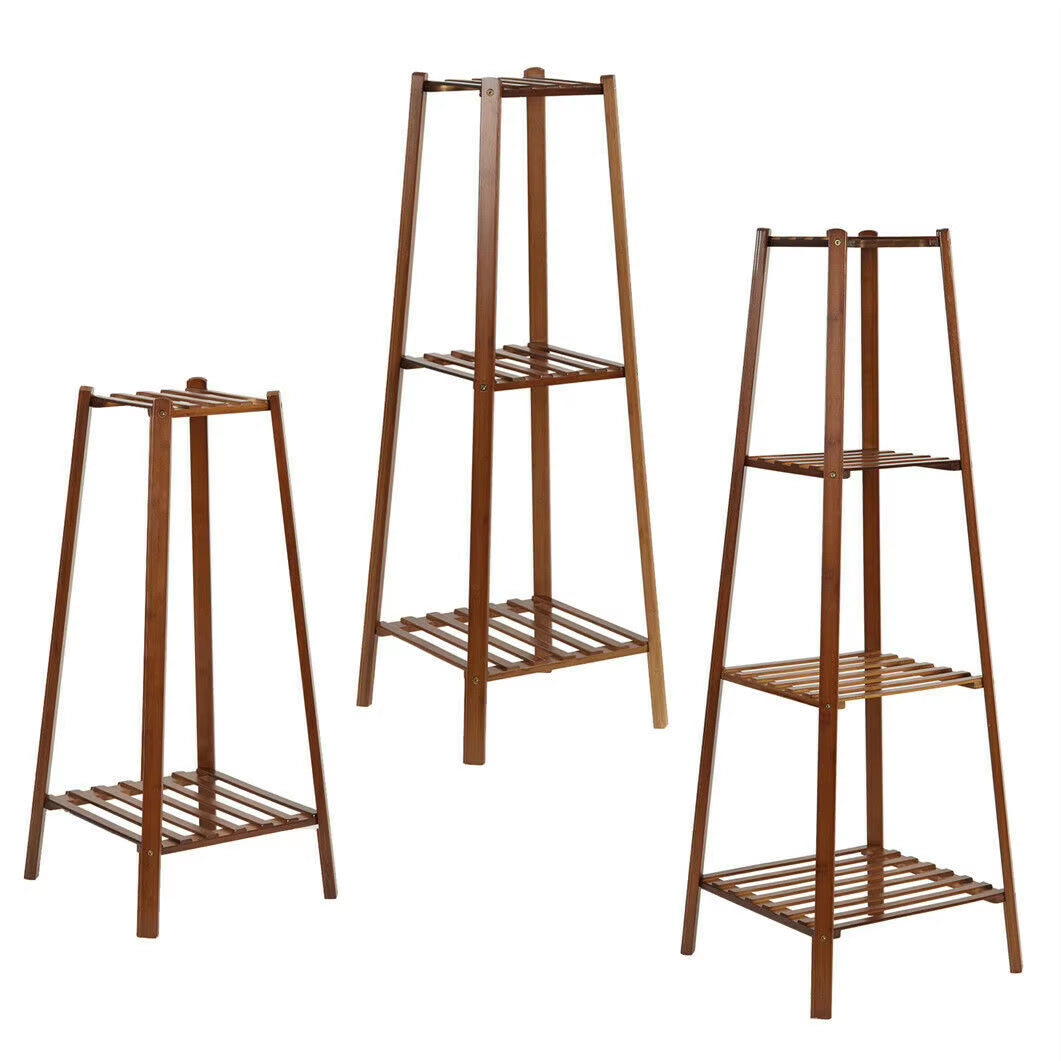 Tall Bamboo Plant Stand – 30"/38"/46" Multi-Tier Flower Pot Display Shelf for Indoor & Outdoor Use 