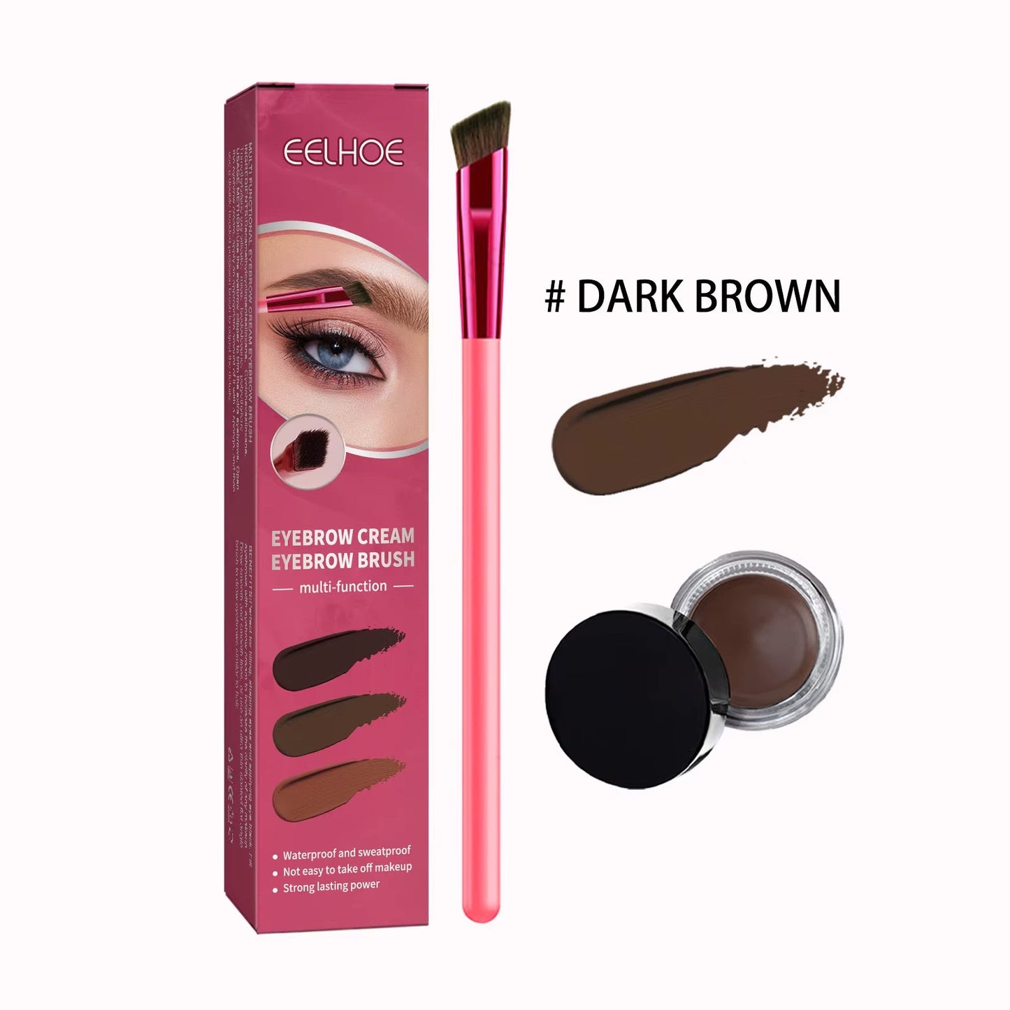 3-Color Eyebrow Pomade Kit | Waterproof, Long-Lasting Brow Gel with Brush - | KSLotuslux