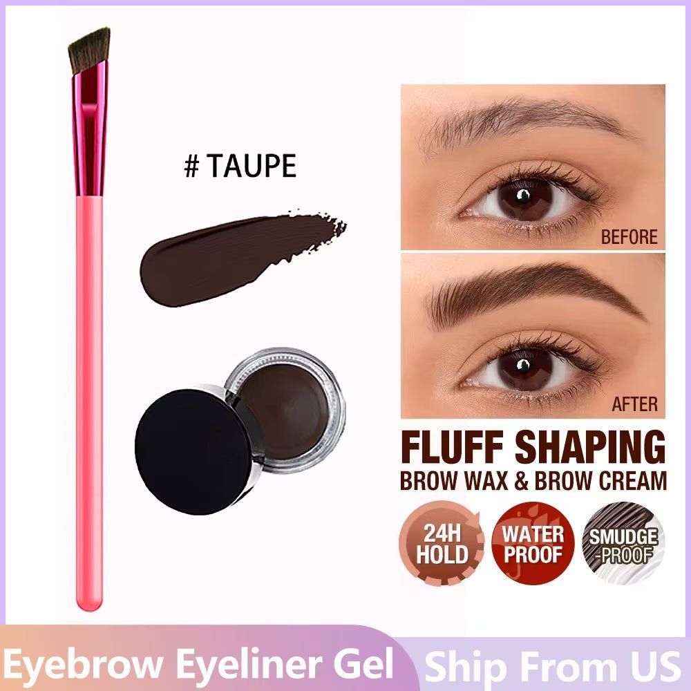 3-Color Eyebrow Pomade Kit | Waterproof, Long-Lasting Brow Gel with Brush - | KSLotuslux