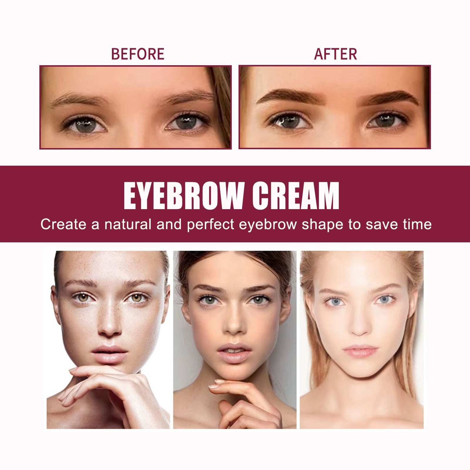 3-Color Eyebrow Pomade Kit | Waterproof, Long-Lasting Brow Gel with Brush - | KSLotuslux