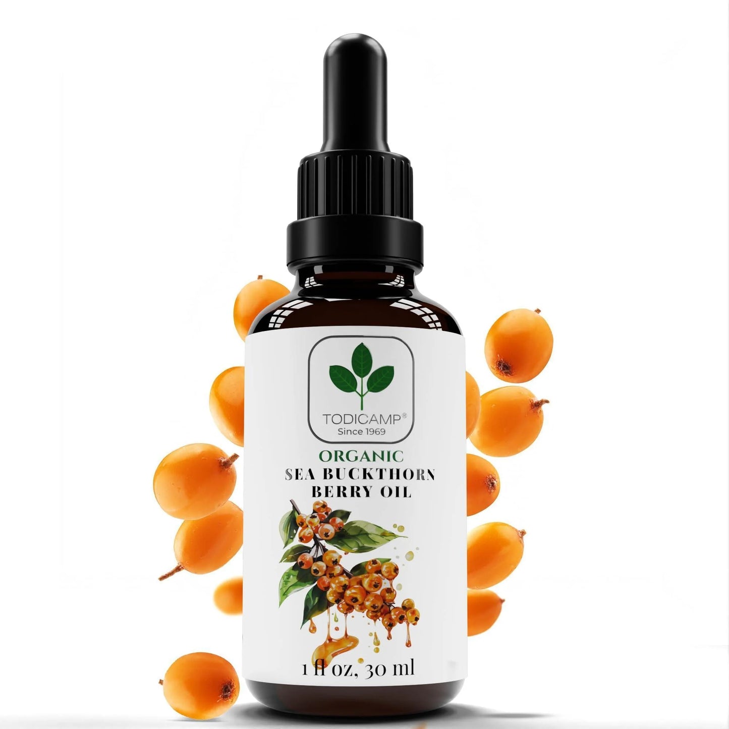  Organic Sea Buckthorn Oil – Cold-Pressed 1oz | For Face, Hair & Body