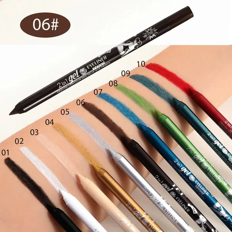  Waterproof Gel Eyeliner Pencil | Long-Lasting, High-Pigment Colors