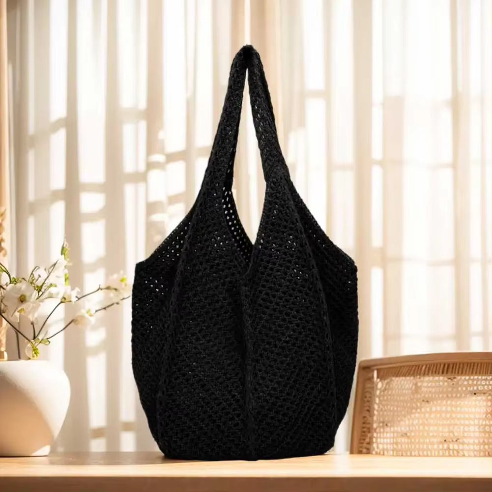  Boho-Chic Woven Straw Bag – Lightweight & Handmade, Perfect for Beach Days, Farmers Markets, or Everyday Use