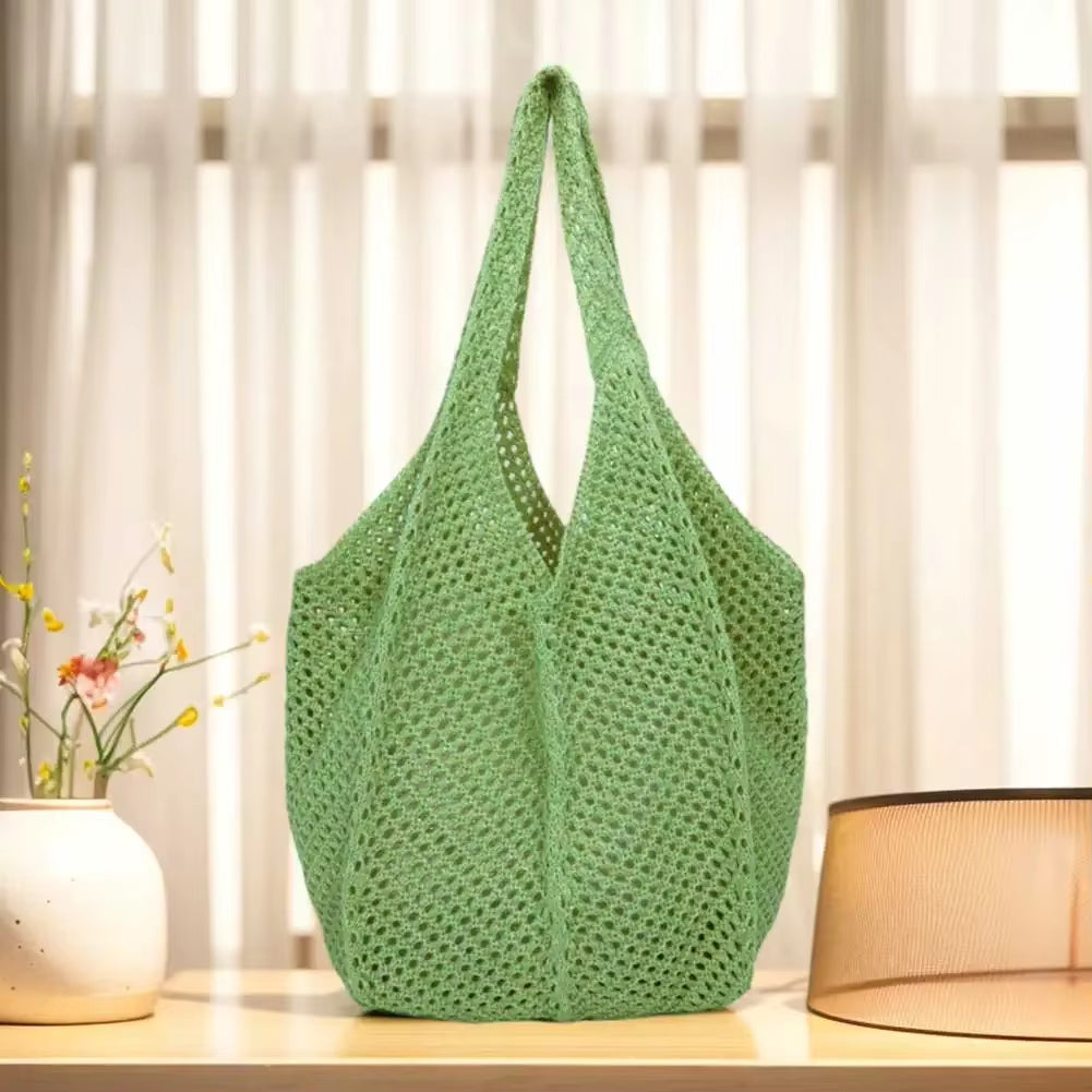  Boho-Chic Woven Straw Bag – Lightweight & Handmade, Perfect for Beach Days, Farmers Markets, or Everyday Use