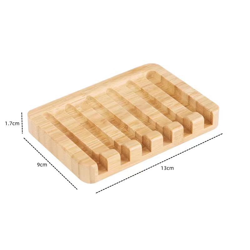  Natural Bamboo Soap Dish – 1 or 2 Pack