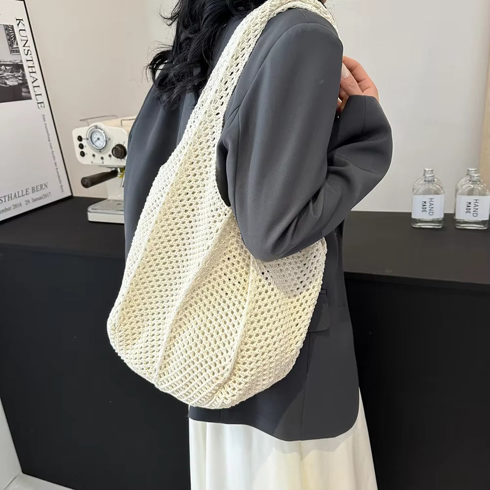  Boho-Chic Woven Straw Bag – Lightweight & Handmade, Perfect for Beach Days, Farmers Markets, or Everyday Use