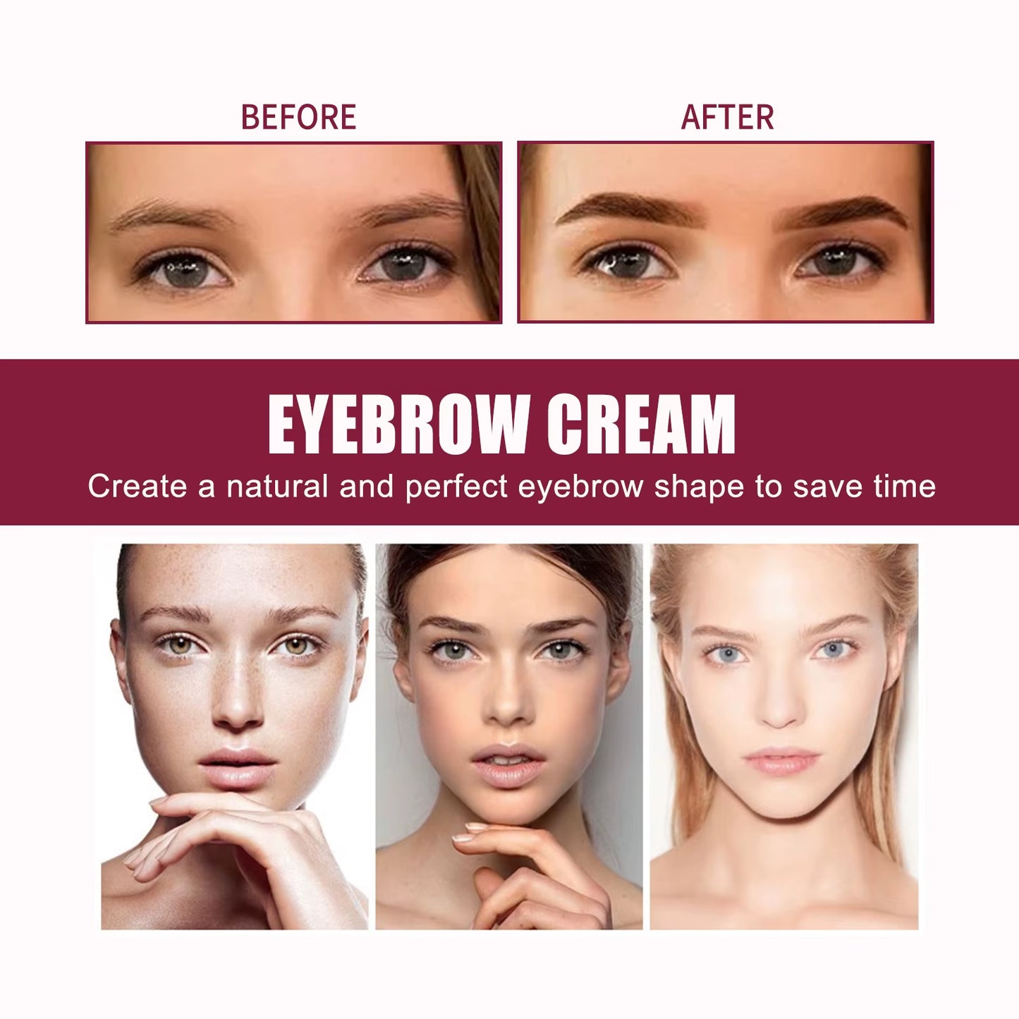 3-Color Eyebrow Pomade Kit | Waterproof, Long-Lasting Brow Gel with Brush 