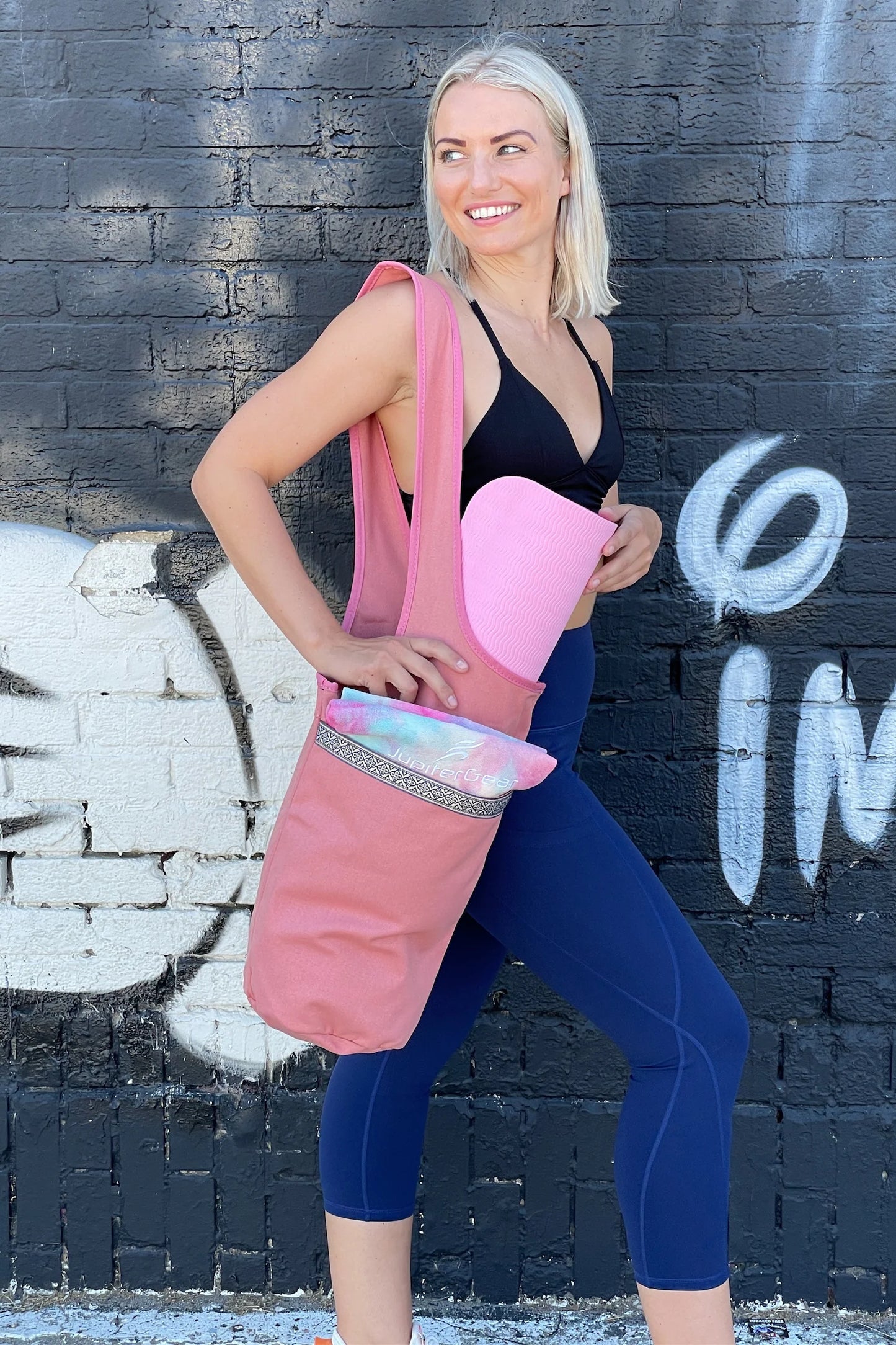 Yoga Mat/Pilates Tote – Large Pockets, Fits Most Sizes