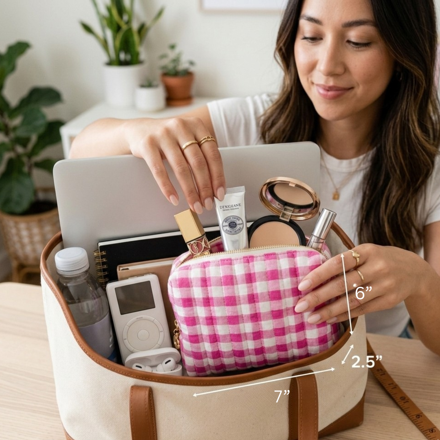 Everyday Color Gingham Cosmetic & Travel Bag