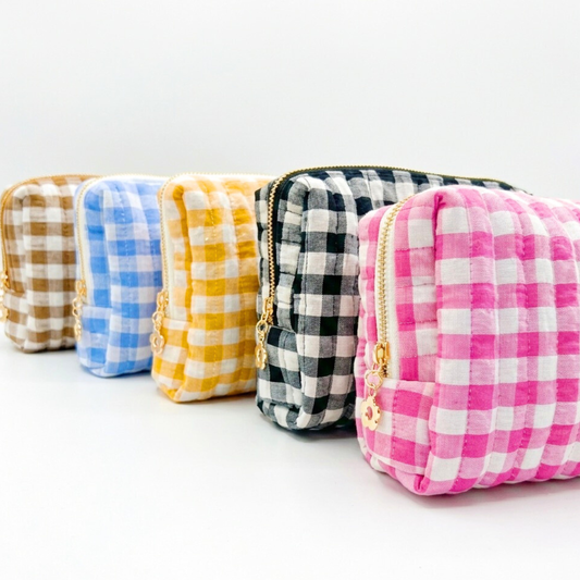 Everyday Color Gingham Cosmetic & Travel Bag