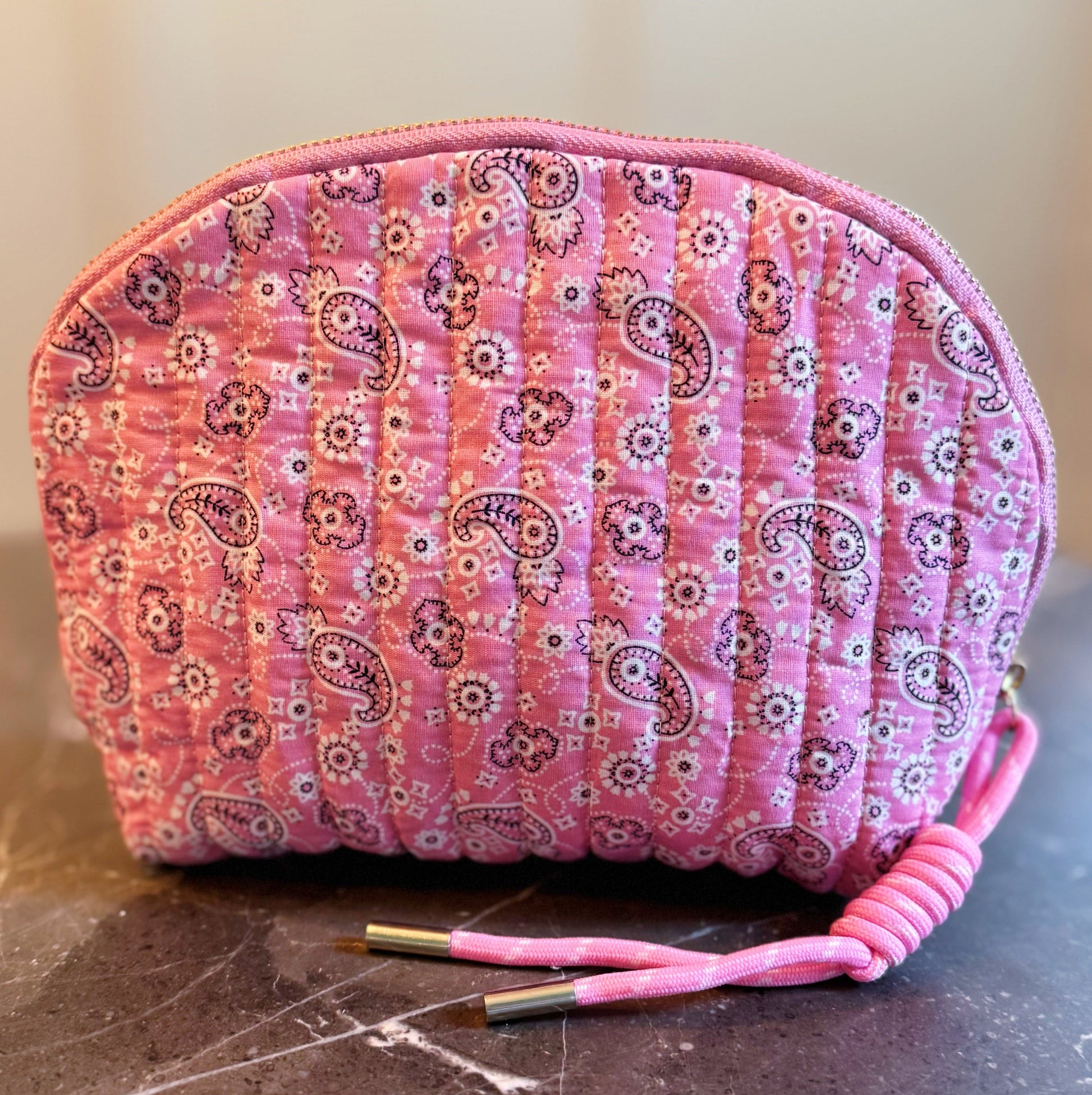  Quilted Paisley Cosmetic & Travel Makeup Bag