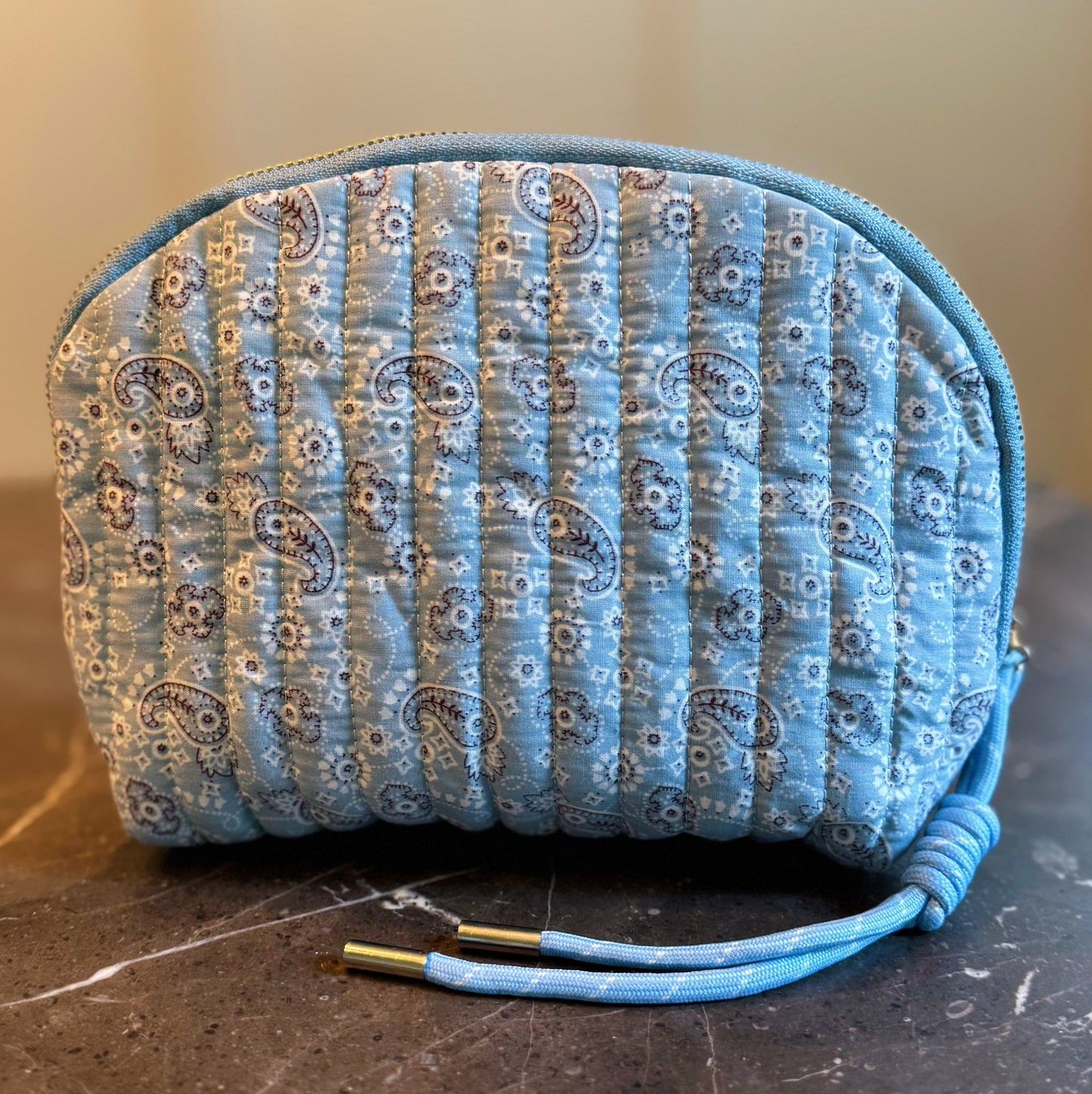  Quilted Paisley Cosmetic & Travel Makeup Bag