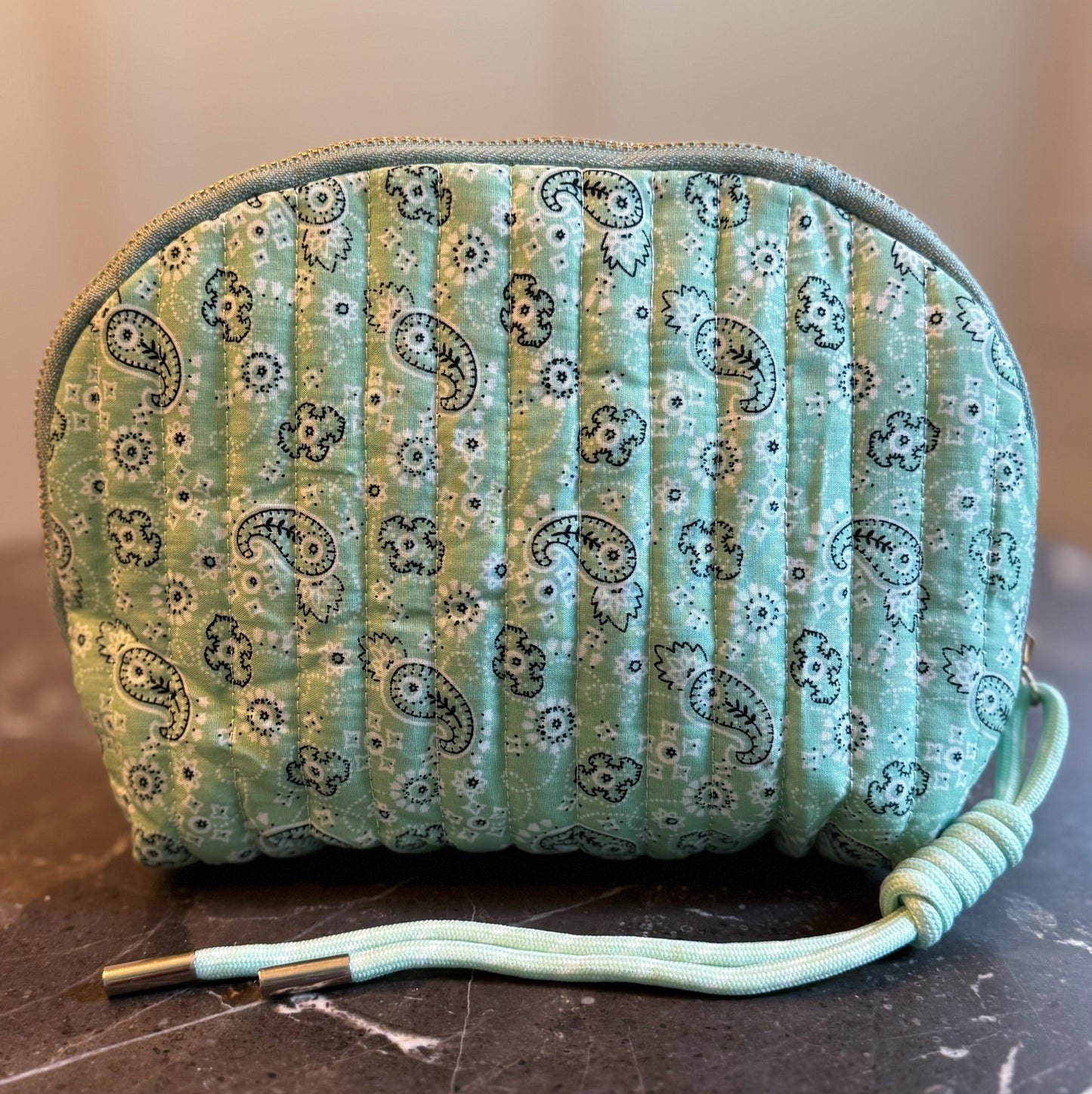  Quilted Paisley Cosmetic & Travel Makeup Bag