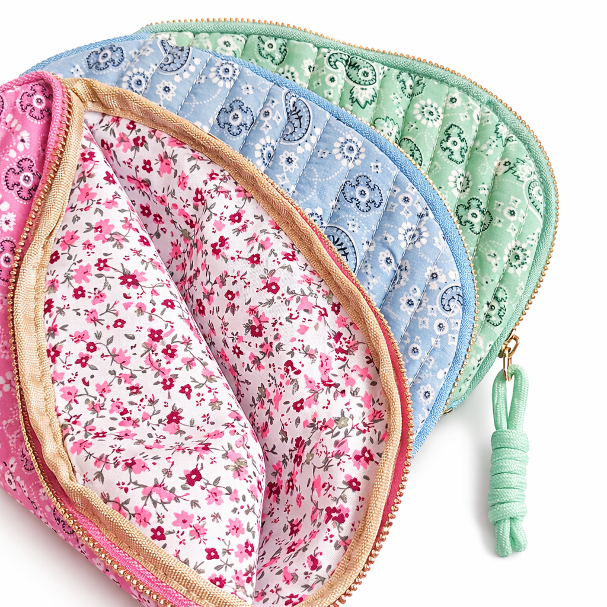  Quilted Paisley Cosmetic & Travel Makeup Bag