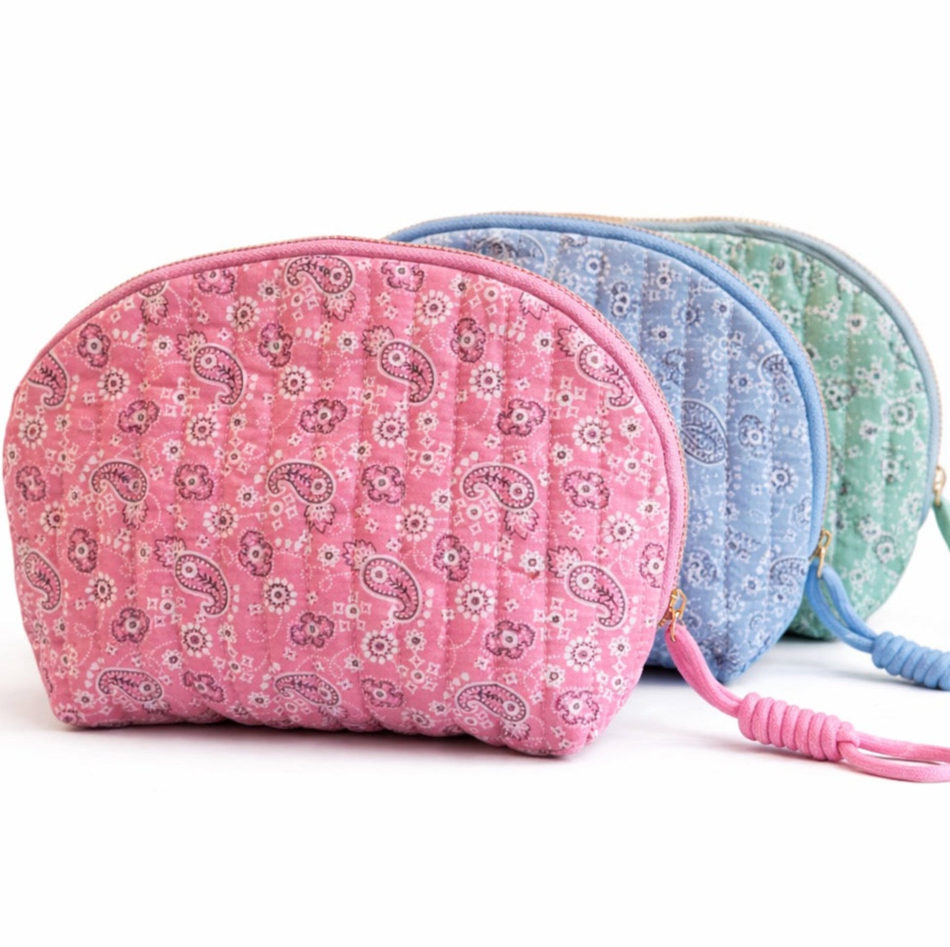  Quilted Paisley Cosmetic & Travel Makeup Bag