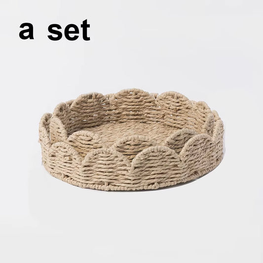 Handwoven Paper Rope Storage Basket – Decorative Organizer for Home, Bathroom, or Desk 