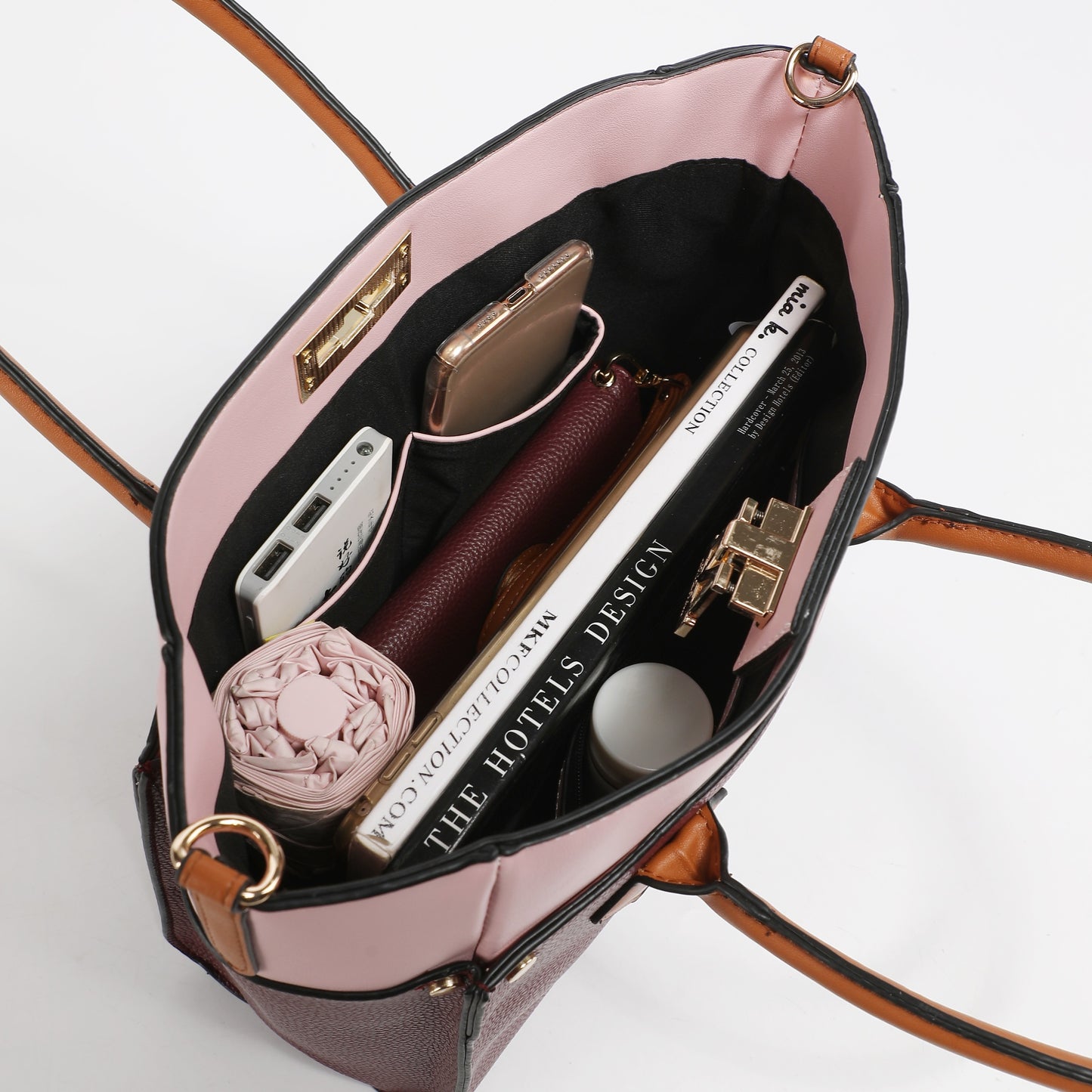 Brynlee Women’s Tote Bag & Wristlet Set by Mia K – Navy