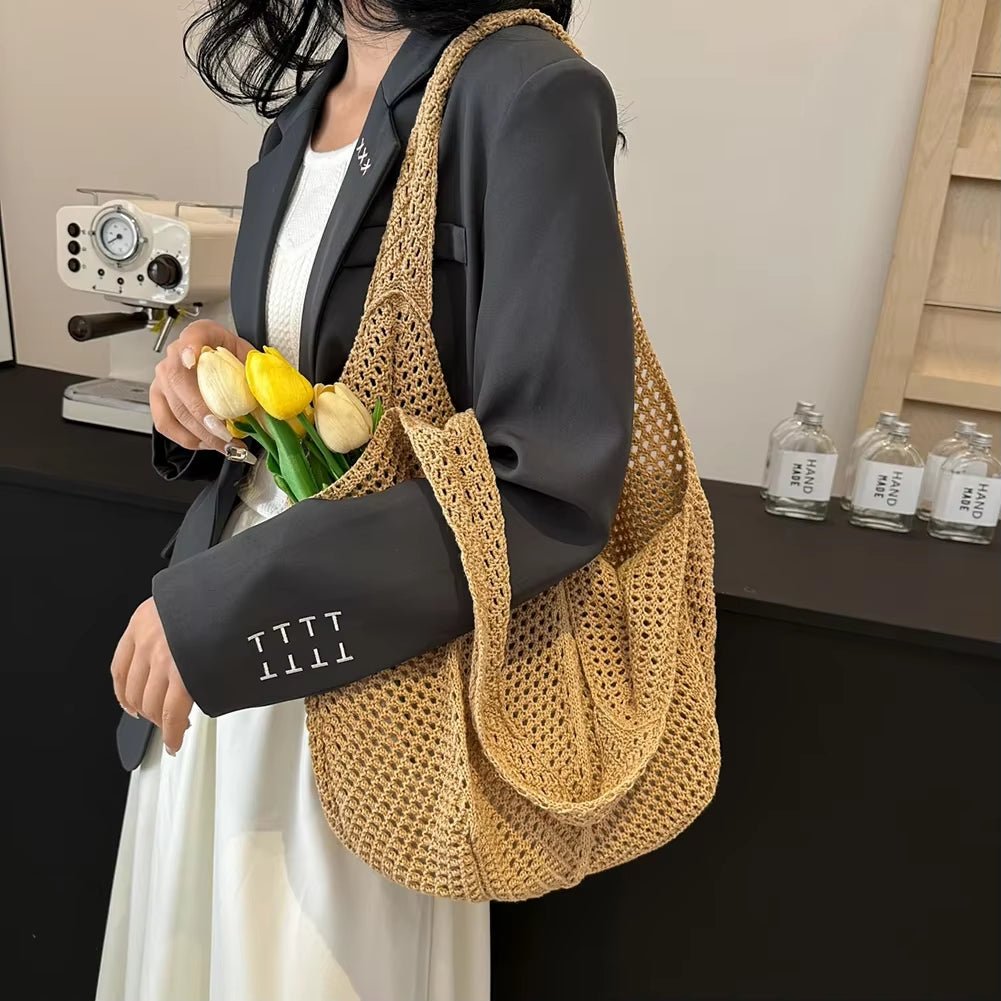 Boho-Chic Woven Straw Bag – Lightweight & Handmade, Perfect for Beach Days, Farmers Markets, or Everyday Use - | KSLotuslux