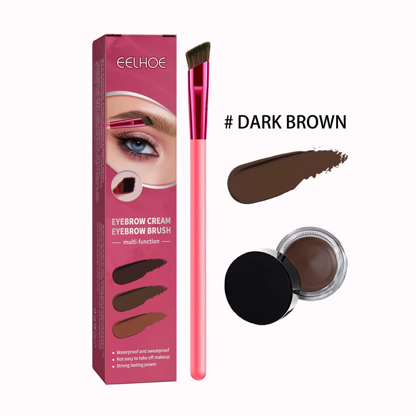 3-Color Eyebrow Pomade Kit | Waterproof, Long-Lasting Brow Gel with Brush 